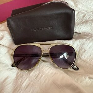 Michael Kors Gold Aviator Sunglasses